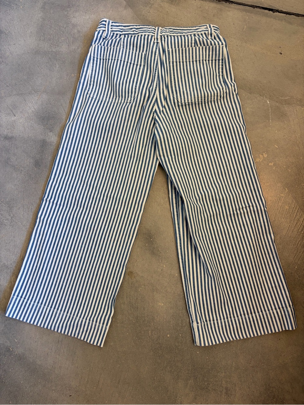 Madewell Striped Blue and White Kids Wide-Leg Bottoms